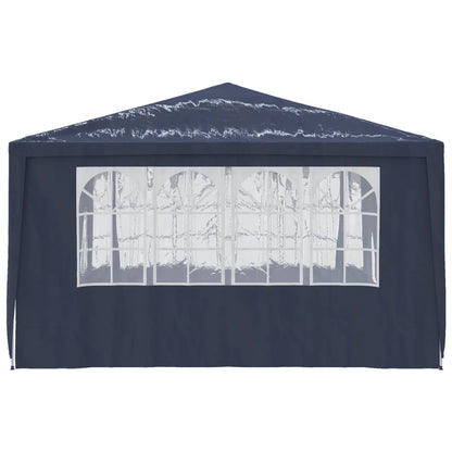 Profi-Partyzelt mit Seitenwänden 4×4 m Blau 90 g/m²