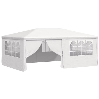 Profi-Partyzelt mit Seitenwänden 4×6 m Weiß 90 g/m²