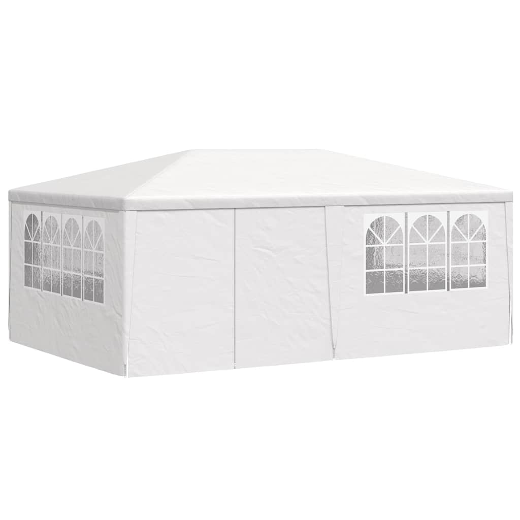 Profi-Partyzelt mit Seitenwänden 4×6 m Weiß 90 g/m²
