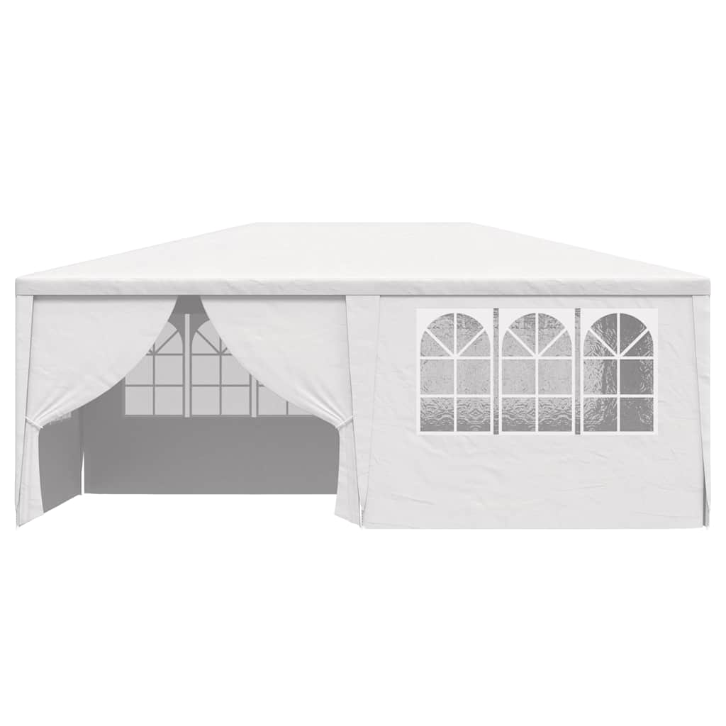 Profi-Partyzelt mit Seitenwänden 4×6 m Weiß 90 g/m²