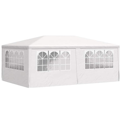 Profi-Partyzelt mit Seitenwänden 4×6 m Weiß 90 g/m²