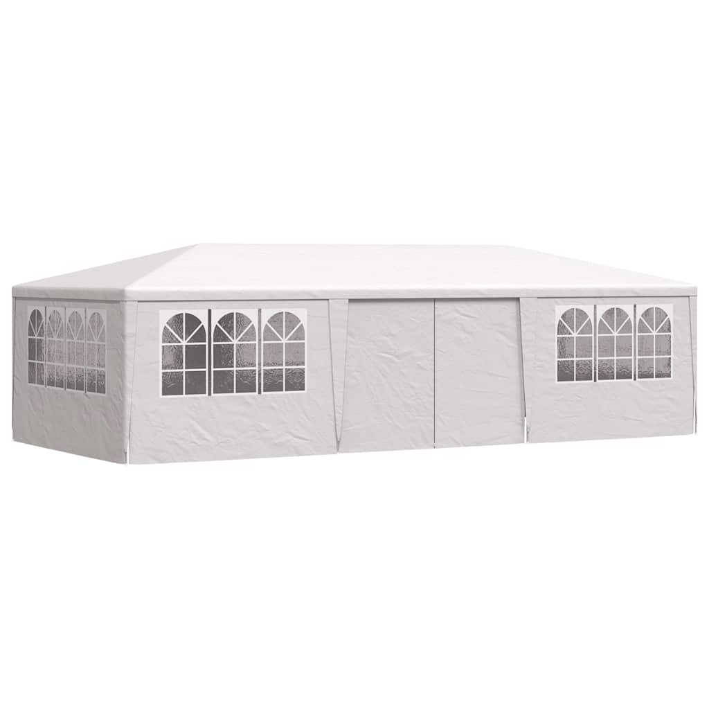Profi-Partyzelt mit Seitenwänden 4×9 m Weiß 90 g/m²