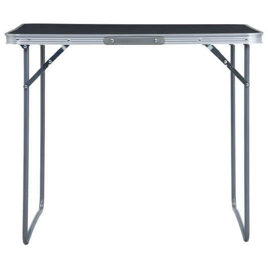 Campingtisch mit Metallgestell Klappbar 80x60 cm Grau