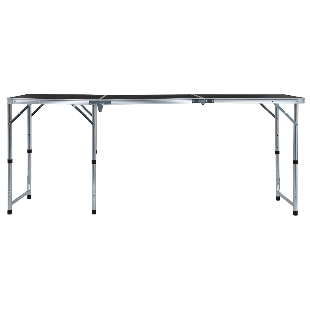 Klappbarer Campingtisch Grau Aluminium 180 x 60 cm