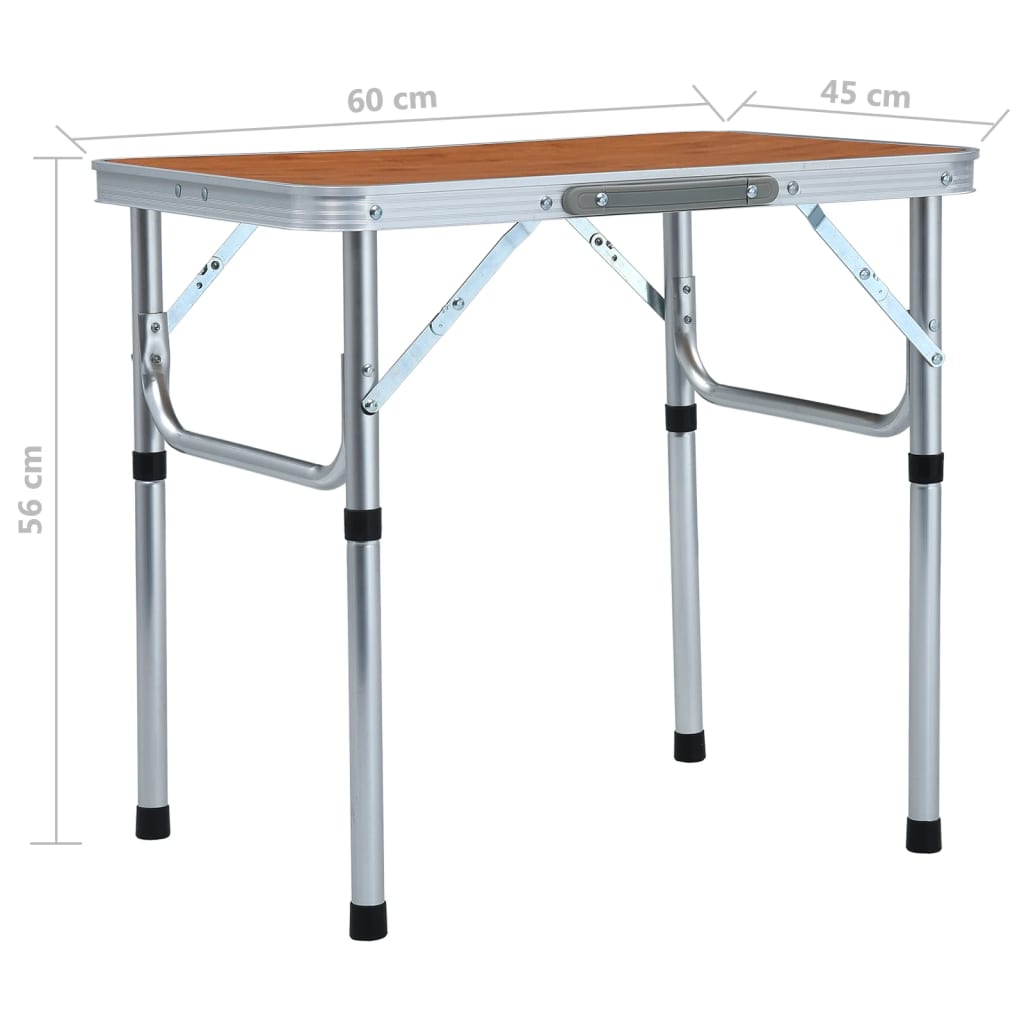 Klappbarer Campingtisch Aluminium 60x45 cm