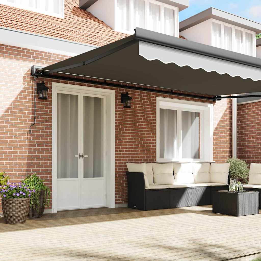Markise Anthrazit 4 × 3 m Metall