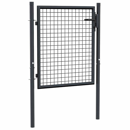 Gitter-Gartentor Verzinkter Stahl 100 x 75 cm Grau
