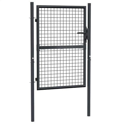 Gitter-Gartentor Verzinkter Stahl 100 x 125 cm Grau