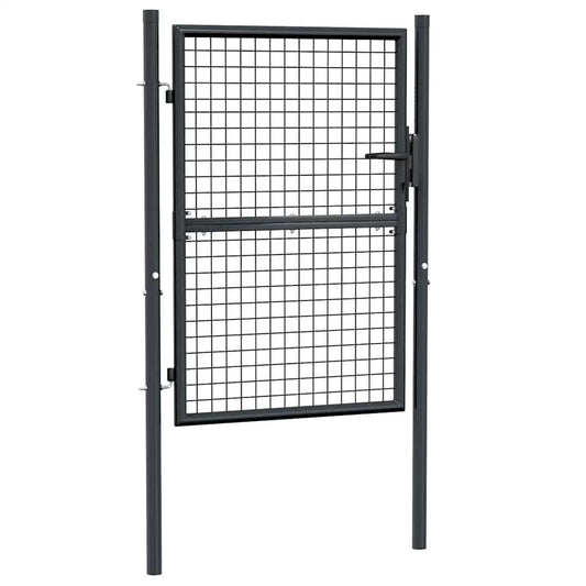 Gitter-Gartentor Verzinkter Stahl 100 x 125 cm Grau