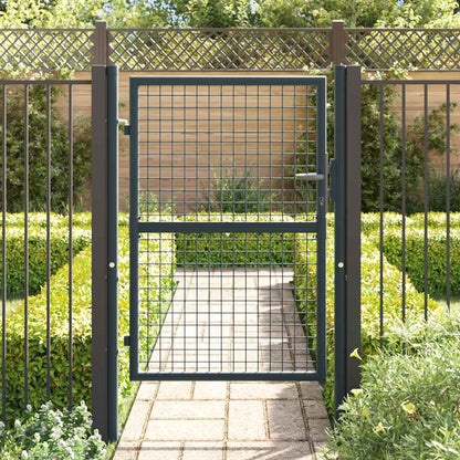 Gitter-Gartentor Verzinkter Stahl 100 x 125 cm Grau