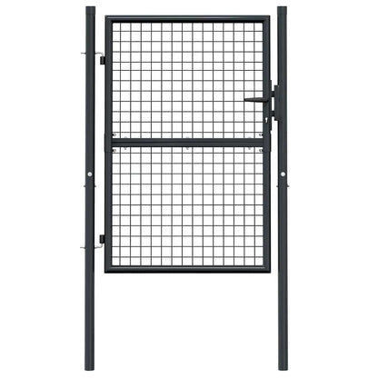 Gitter-Gartentor Verzinkter Stahl 100 x 125 cm Grau