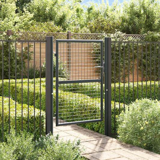 Gitter-Gartentor Verzinkter Stahl 100 x 125 cm Grau