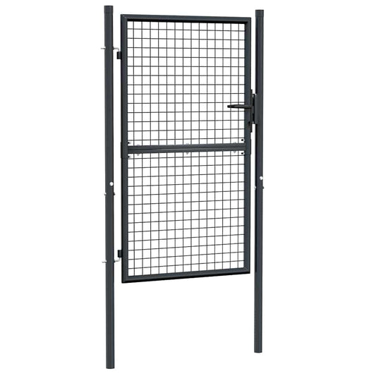 Gitter-Gartentor Verzinkter Stahl 100 x 150 cm Grau
