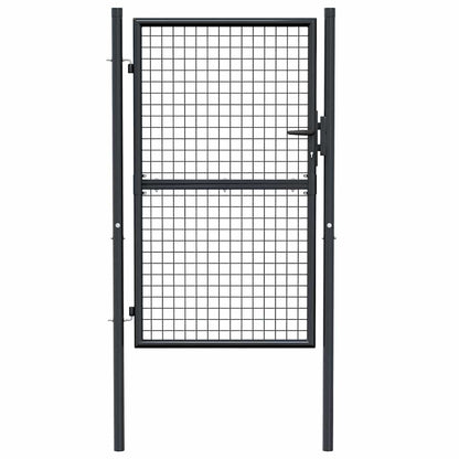 Gitter-Gartentor Verzinkter Stahl 100 x 150 cm Grau