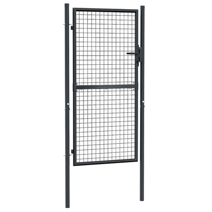 Gitter-Gartentor Verzinkter Stahl 100 x 175 cm Grau
