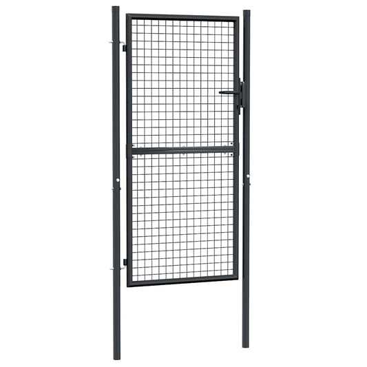 Gitter-Gartentor Verzinkter Stahl 100 x 175 cm Grau