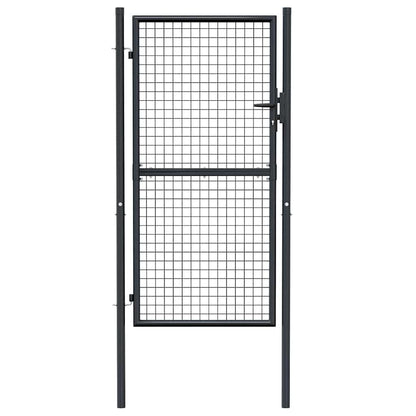 Gitter-Gartentor Verzinkter Stahl 100 x 175 cm Grau