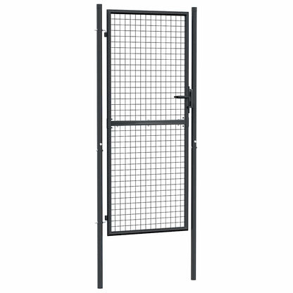 Gitter-Gartentor Verzinkter Stahl 100 x 200 cm Grau