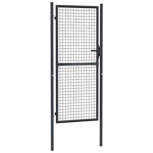Gitter-Gartentor Verzinkter Stahl 100 x 200 cm Grau