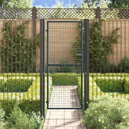 Gitter-Gartentor Verzinkter Stahl 100 x 200 cm Grau