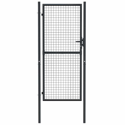 Gitter-Gartentor Verzinkter Stahl 100 x 200 cm Grau