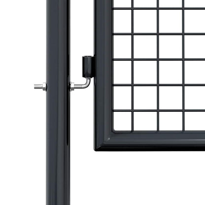 Gitter-Gartentor Verzinkter Stahl 100 x 200 cm Grau