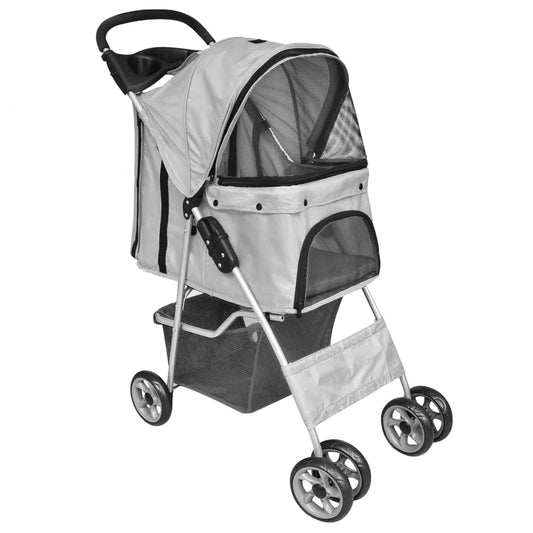 Pet Buggy Hund/Kat Sammenfoldelig Rejsevogn Grå