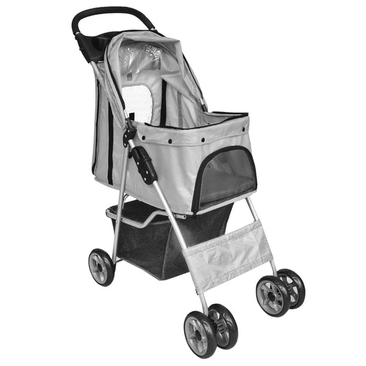 Pet Buggy Hund/Kat Sammenfoldelig Rejsevogn Grå