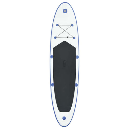 Stand Up Paddle Surfboard SUP Aufblasbar Blau und Weiß