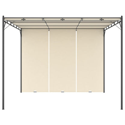 Gartenpavillon mit Seitenvorhang 3x3x2,25 m Creme