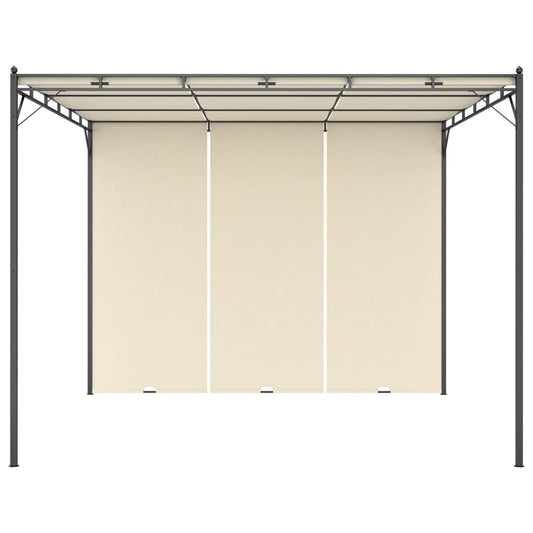 Gartenpavillon mit Seitenvorhang 3x3x2,25 m Creme