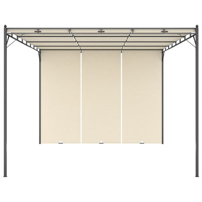 Gartenpavillon mit Seitenvorhang 4x3x2,25 m Creme