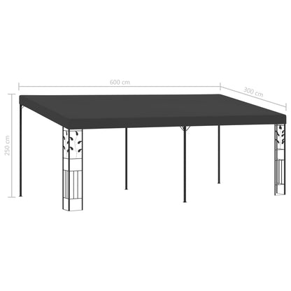 Wand-Pavillon 6x3x,5 m Anthrazit