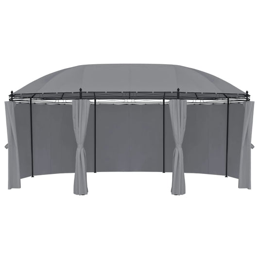 Pavillon mit Vorhängen 520x349x255 cm Anthrazit