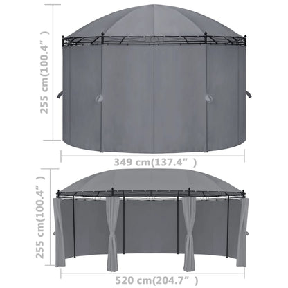 Pavillon med Gardiner 520x349x255 cm Antracit