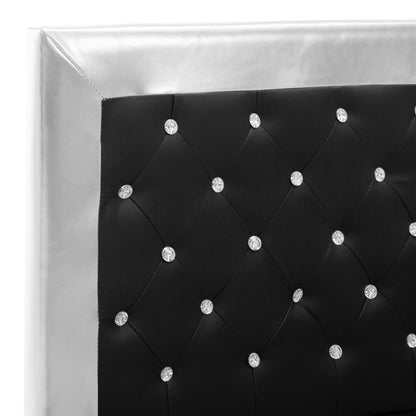 Bettgestell Schwarz Kunstleder 160×200 cm