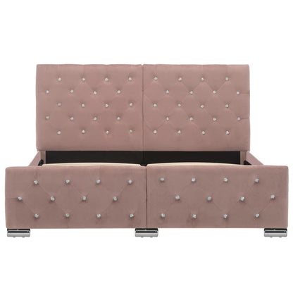 Bettgestell Rosa Samt 140x200 cm