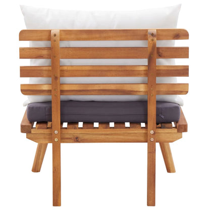4-tlg. Garten-Lounge-Set mit Auflagen Massivholz Akazie