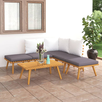 6-tlg. Garten-Lounge-Set Massivholz Akazie