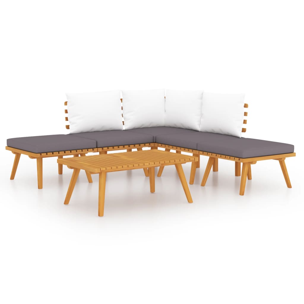 6-tlg. Garten-Lounge-Set Massivholz Akazie