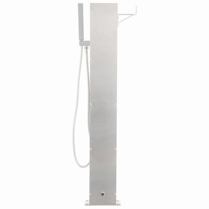 Gartendusche mit Wasserhahn 110 cm Edelstahl