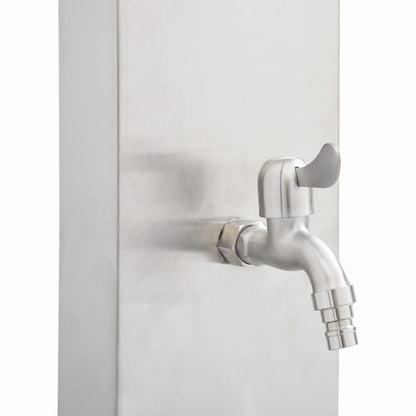Gartendusche mit Wasserhahn 110 cm Edelstahl