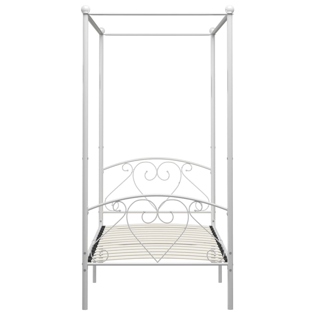Himmelbett-Gestell Weiß Metall 120 x 200 cm