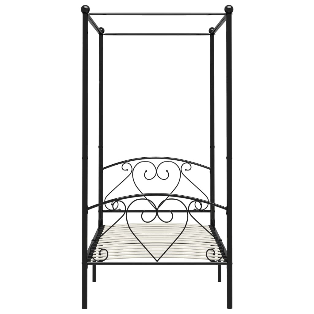 Himmelbett-Gestell Schwarz Metall 90 x 200 cm