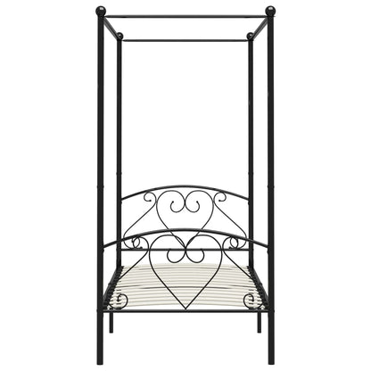 Himmelbett-Gestell Schwarz Metall 90 x 200 cm