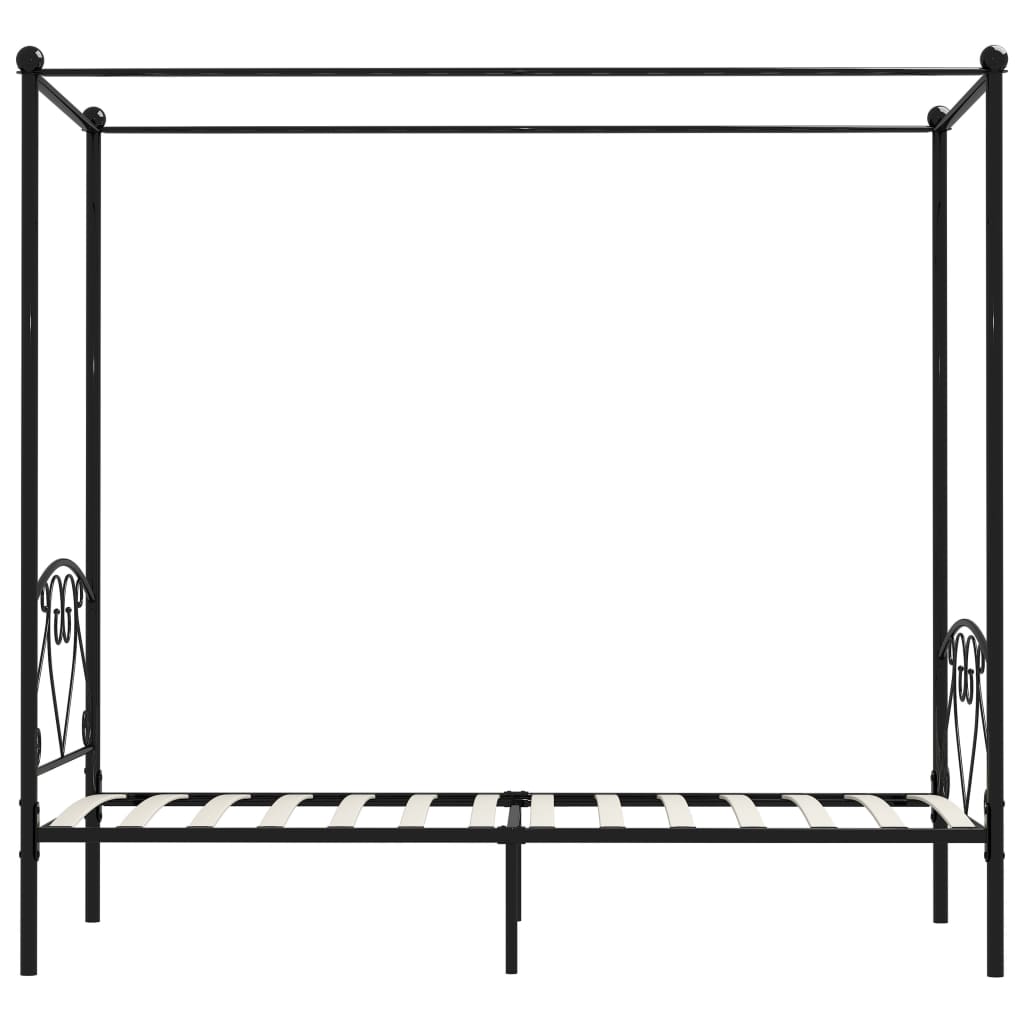 Himmelbett-Gestell Schwarz Metall 120 x 200 cm