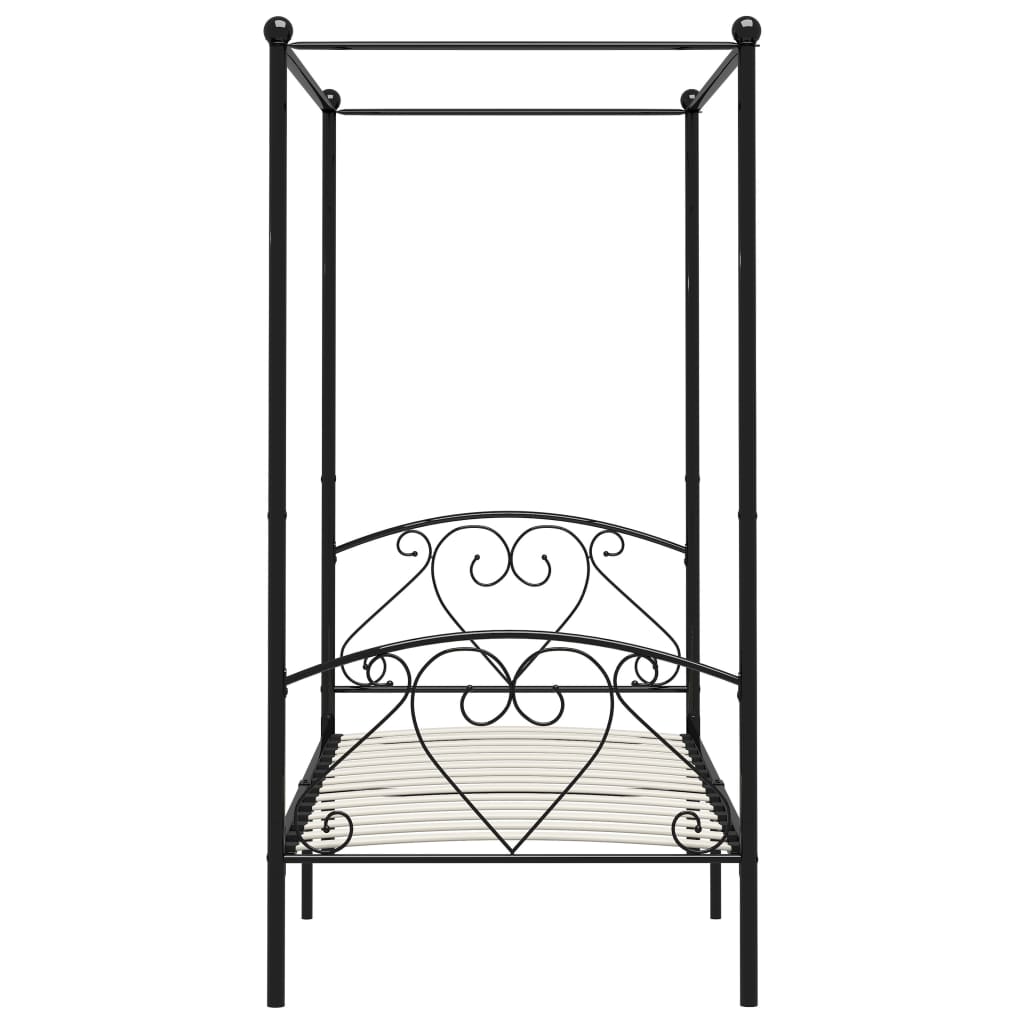 Himmelbett-Gestell Schwarz Metall 120 x 200 cm