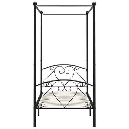 Himmelbett-Gestell Schwarz Metall 120 x 200 cm