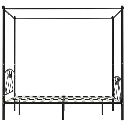 Himmelbett-Gestell Schwarz Metall 140 x 200 cm