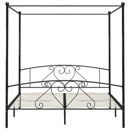 Himmelbett-Gestell Schwarz Metall 180 x 200 cm